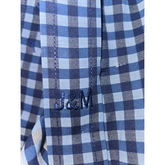 Johnston & Murphy Mens Blue Gingham Dress Shirt XXXL - Picture 7 of 8
